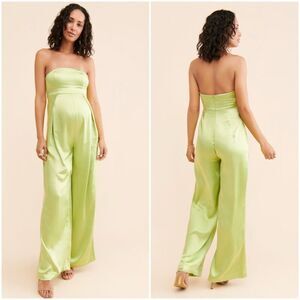 Elegant Lime Green Strapless Jumpsuit
